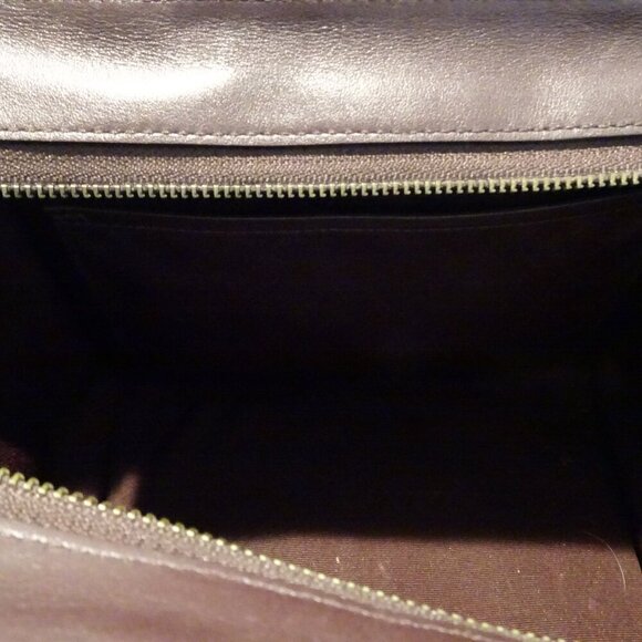 Coach Crosby Handbag Carryall Oxblood Leather Exotic Python Snake Trim Purse - Picture 4 of 5